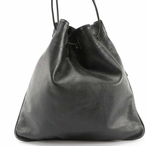 Gucci Drawstring chain link bucket shoulder bag black leather - Picture 3 of 6